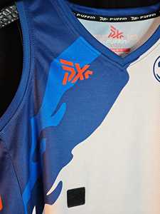 เสื้อฟุตบอลแขนกุดคอวีสำหรับผู้ชาย DX-PUFFIN พิมพ์ลายด้วยความร้อน ระบายอากาศได้ดี ซับเหงื่อ 100% โพลีเอสเตอร์ ทรงสปอร์ต - Product Image 6