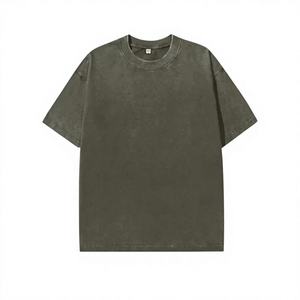 เสื้อยืดคอกลมแขนสั้นสีดำทรงโอเวอร์ไซส์สำหรับผู้ชาย ผ้าคอตตอน 100% ระบายอากาศได้ดี ทรงปกติ ไม่มีลาย  โลโก้ด้านหน้า สไตล์ลำลอง - Product Image 2