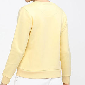 เสื้อสเวตเตอร์คอกลมสีเหลืองสำหรับผู้หญิง แขนยาว ผ้าฝ้ายถัก สวมใส่สบาย สีพื้น สำหรับฤดูใบไม้ร่วง - Product Image 2