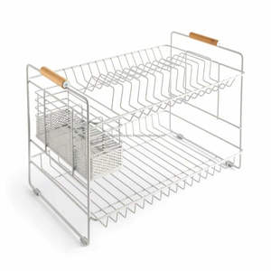 Escurridor de metal moderno artístico para uso en cocina con marco resistente y duradero y acabado superficial pulido - Product Image 1