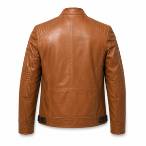 FURAT LEATHERS Hot Selling Breathable <b>Mens</b> Leather <b>Suede</b> <b>Jacket</b> Stand Collar Front Zipper Autumn Casual Polyester Lining Solid - Product Image 2