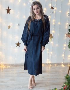 เดรสยาวคลุมเข่า คอโอ แขนยาว ผ้าฝ้าย 100% แต่งลูกปัด ปักลาย ออกแบบตามสั่ง ขายส่ง - Product Image 2