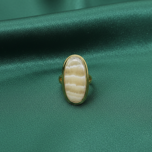 Natural Banded Agate Oval Gemstone 925 Sterling <b>Silver</b> <b>Statement</b> <b>Ring</b> for Women Gold Yellow Gold Plated <b>Silver</b> Handmade Jewelry - Product Image 4