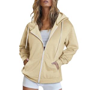 Sudadera de Invierno para Mujer, con Capucha, Manga Larga, Lentejuelas en la Parte Delantera, Personalizable, de Algodón, con Cierre Completo y Bolsillos - Product Image 4