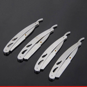 Navaja de Afeitar Recta de Acero Inoxidable de Lujo Personalizada al por Mayor con Cuchilla Reutilizable para Barbería - Product Image 1