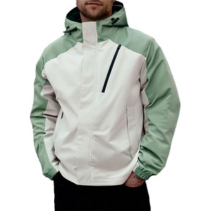 Autumn Casual Softshell Jacket Outdoor Nylon Windproof Water-Repellent Hooded <b>Coat</b> With Zipper Closure for Hiking Men's Jackets - Product Image 3