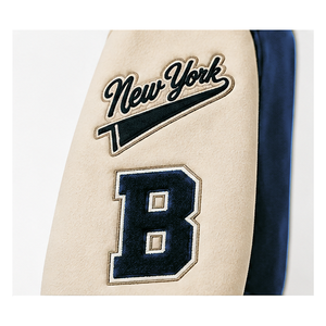 Chaqueta Varsity Personalizada con el Escudo de Brooklyn en Azul Cobalto, Chaqueta Universitaria de Béisbol, Chaqueta Bomber con Bordado Chenille, Venta al Por Mayor OEM - Product Image 5