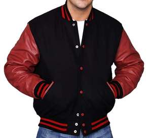 Chaqueta Universitaria 100% Lana, Mangas de Cuero, Personalización de Marca, Logotipo Bordado en Chenilla, Chaquetas de Tallas Grandes, Chaqueta Letterman - Product Image 2