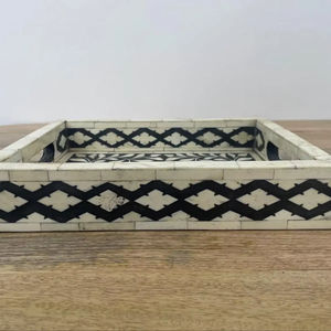 Plateau Feng Shui de Luxe Fait Main Écologique avec Incrustations en Os – Design Décoratif Élégant, Qualité Supérieure pour la Maison et la Cuisine (Idéal pour Servir) - Product Image 1