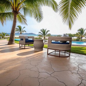 Modern Outdoor UV-Resistant PE Rattan Bistro Set Black Eco-Friendly <b>Waterproof</b> Patio Furniture Aluminum Frame High-Density Foam - Product Image 3