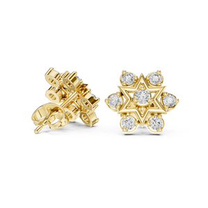 Pendientes de compromiso de oro blanco de 14 quilates con diamantes cultivados en laboratorio para mujer |   Diamante Cultivado Nuevo - Product Image 6