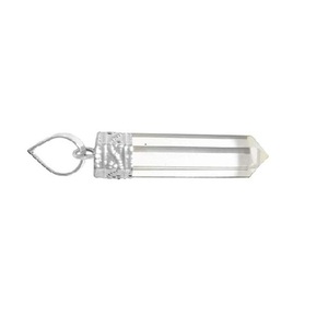 Colgante de Corazón Geométrico de Cuarzo Cristalino con Engaste de Bisel, Dije de Aleación, Estilo Clásico, Collar de Moda Unisex - Product Image 4