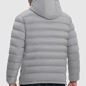 Veste matelassée à capuche pour homme OEM, capuche amovible, résistante à l'eau, légère, isolée, manteau d'hiver, poignets élastiques, ajustables - Product Image 2