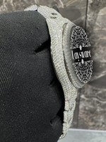 Montre de luxe pour homme et femme, cadran noir, diamants Moissanite, acier inoxydable, style hip-hop, analogique