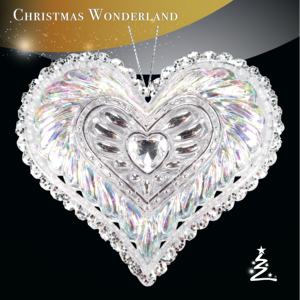 Creative Charm Christmas New Year Valentine's Holiday Decoration Clear Colorful Irrid Plated Acrylic <b>Heart</b> Ornament - Product Image 1