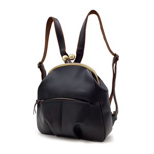 Vintage-Inspired Clasp Frame Leather <b>Backpack</b> – Handmade in Japan - Product Image 3