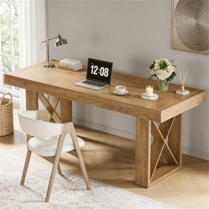 Scrivania in Legno per Ufficio o Studio, Multifunzionale con Design Elegante, Adatta anche come Tavolo da Pranzo - Product Image 4