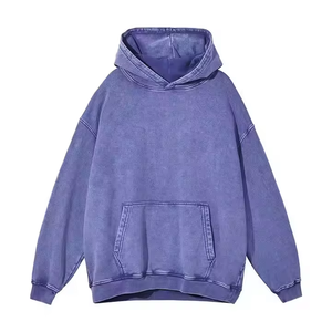 เสื้อฮู้ดดี้สีเขียวเข้มแบบย้อมสีสไตล์วินเทจสำหรับผู้ชาย ทรงโอเวอร์ไซส์ ไหล่ตก มีกระเป๋าจิงโจ้ สไตล์สตรีทแวร์ - Product Image 6
