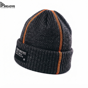 Techwear Modular Ribbed Beanie <b>Hat</b> Cyberpunk Tactical Cuff Detachable Carabiner Neon Embroidery 100% Acrylic Unisex Adult <b>Winter</b> - Product Image 2