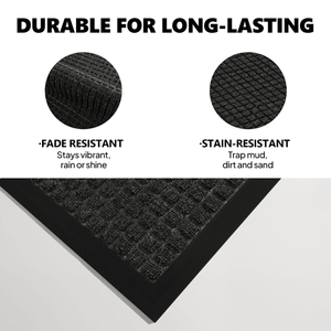 Small Grid Composite Rubber Mat 1PC Polypropylene Gray 45x75x0.7cm for Kitchen and Home Floor Protection - Product Image 3