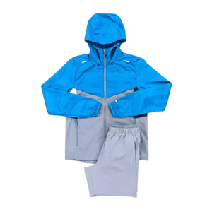 Sports Club Warm Up Training Uniform & <b>Tracksuit</b> Athletic Wear 2 Piece Windbreaker Set Lightweight Gym Apparel Jacket and Shorts - Product Image 6
