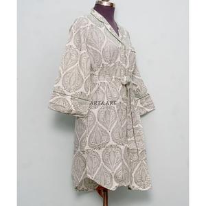 Handmade <b>Dress</b> For Women And Girls Indian Cotton Shirt Floral Print Long Night Gown Maxi Soft Comfortable Bridal Wrap Wholesale - Product Image 5