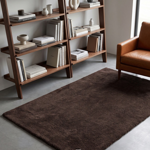 Chocolate Brown Wool <b>Hand</b>-<b>Tufted</b> Non-Slip <b>Rug</b> Soft Textured Modern Area <b>Rug</b> for Living Room Bedroom Home Decor - Product Image 3