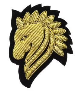 Badge décoratif personnalisé en fil de broderie bouillon, à coudre ou thermocollant, fil doré, pour vêtements, vestes, casquettes, uniformes, mode - Product Image 2