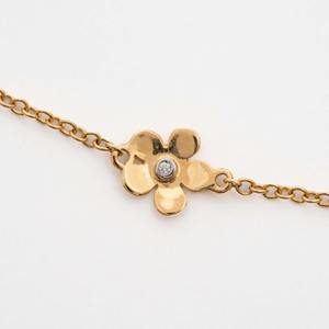 Fine Jewelry 14K Rose Gold 0.06ct Lab Grown Diamond Radiant Cut IGI Certified Bezel Set Floral Motif Necklace Elegant Feminine - Product Image 4