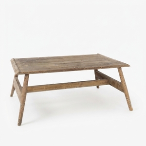 Modern Rectangular Solid <b>Wood</b> Coffee <b>Table</b> Elegant A Line Frame Leg Center Furniture For <b>Rustic</b> Living Room Decor Setups Design - Product Image 1