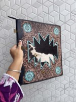 Carpeta Portadocumentos de Cuero Genuino Hecha a Mano, Organizador de Cuero, Regalo para Hombres y Mujeres