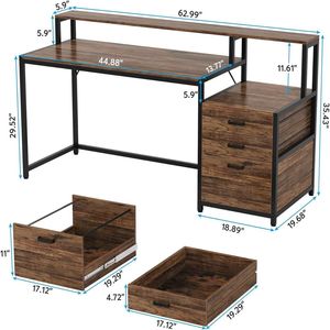 โต๊ะคอมพิวเตอร์พร้อมลิ้นชัก โต๊ะทำงานและโต๊ะสำนักงาน - Product Image 6