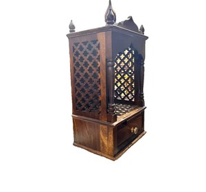 Traditional Sheesham Wood Prayer Shrine |Carved Wooden <b>Home</b> <b>Temple</b> |Small Hindu <b>Temple</b> with Drawer | Jodhpur Export - Product Image 2