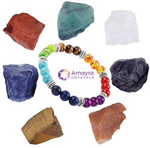 Piedra de Amatista Cruda, Ágata, Kits de Piedras Rodadas de los Siete Chakras, Caja de Personalización, Seis Conjuntos Diferentes, Venta al por Mayor, Cristales Amayra - Product Image 2