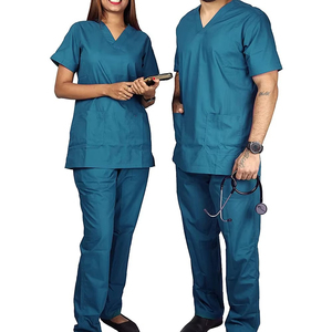 Tenues d'hôpital confortables unisexes, conçues exclusivement, blouses d'infirmière extensibles, vêtements de travail pour médecins, en denim tricoté respirant - Product Image 1