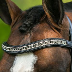 Logotipo personalizable de cuero de vaca genuino Snaffle Dressage Bridle Western Ecuestrian Sports Bridle para montar a caballo de carreras - Product Image 2