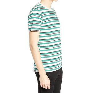 Camiseta de punto de manga corta con cuello redondo para hombre, holgada, informal, 100% algodón, verde, blanca, negra, con logo frontal, agradable al tacto. - Product Image 3