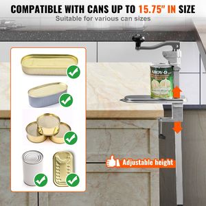 Apriscatole da tavolo manuale per impieghi gravosi commerciali 15.75 viti fisse regolabili in altezza morsetto da tavolo per negozio di alimentari da ristorante - Product Image 3