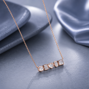 Wholesale S925 Sterling Silver Multi Shape Moissanite Bar Pendant Necklace OEM ODM Custom Fine Jewelry for Women - Product Image 1