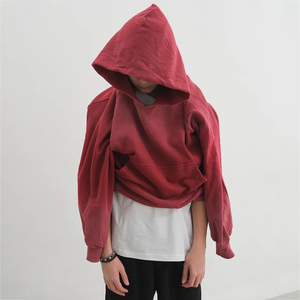 Sweat à capuche pour homme fabriqué en usine, effet délavé soleil, léger, séchage rapide, avec logo personnalisé - Product Image 4