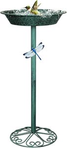 Baño para pájaros de metal con diseño moderno y elegante, con tazón decorativo para jardín, patio trasero y para que beban agua las aves. - Product Image 4