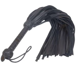 Flogger de Cuero Genuino Hecho a Mano con Mango Grueso y Hebilla de Acero de 2.5cm de Ancho con Acabado Liso - Product Image 1