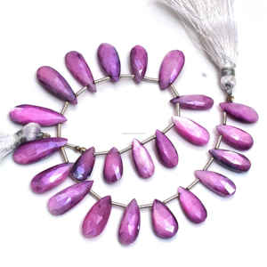 Cuentas de Piedra Lunar Púrpura Natural, Facetadas en Forma de Pera, de 8 Pulgadas (6.5x12 a 8x21 mm), para la Elaboración de Pulseras y Collares - Product Image 1