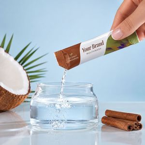 Mini-pochettes de bain de bouche à la noix de coco et à la cannelle, marque distributeur, à base d'ingrédients naturels, format voyage pour usage quotidien - Product Image 2