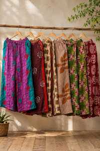 Pantalones Palazzo Boho Kantha para Mujer, Hechos a Mano, de Pierna Ancha, de Algodón, para Yoga, Transpirables, Ecológicos, de Verano, con Parches, para Festivales - Product Image 6