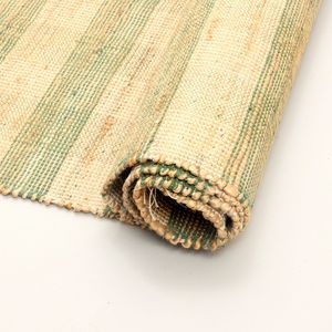 Tapis en jute et coton tissé à la main, motif écossais vert, 6x9 pieds, tapis et ensembles de tapis artisanaux - Product Image 3