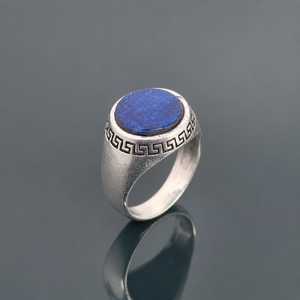 Sodalite <b>Silver</b> <b>Ring</b> for <b>Men</b>, Blue Sodalite Statement <b>Ring</b>, Sterling <b>Silver</b> Signet <b>Ring</b>, Handmade Gemstone <b>Ring</b>, Vintage Style J - Product Image 1