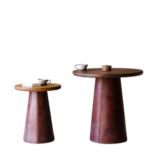 Latest Design Round Wooden Coffee <b>Table</b> With Tapered Base For Home Living Room Decor Furniture Handmade <b>Side</b> <b>Table</b> - Product Image 3