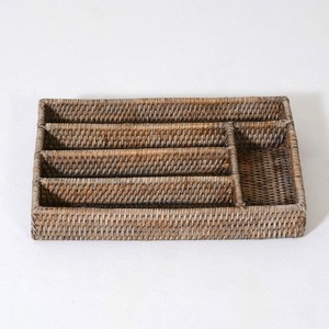 Flatware container caddy <b>tray</b> high quality rattan utensil <b>drawer</b> organizer cutlery holder <b>trays</b> - Product Image 6