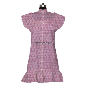 Robe en coton imprimé au bloc, tenue d'été pour femmes, vente en gros, vêtements d'Inde et du Pakistan - Product Image 2